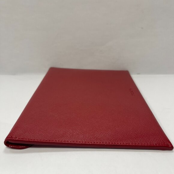 Prada Red Saffiano Slim Leather Envelope Clutch Wallet - Preowned - Picture 6 of 13